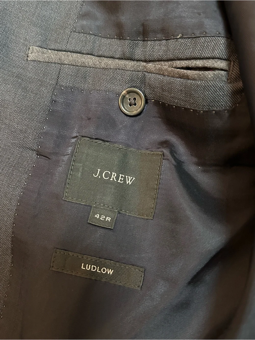 J.Crew Ludlow 42R Tollegno 1900 Italian Wool Blazer Sport Coat Charcoal Gray